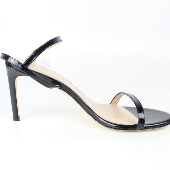 New Stuart Weitzman Kassidy Black Leather Heeled Sandal | Chic & Timeless - Picture 6 of 15